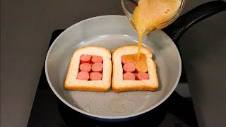 ¡Este bocadillo de pan huevo y salchichas está delicioso preparado así [upl. by Noryv865]