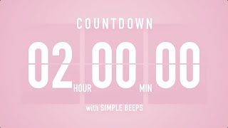 2 Hours Countdown Flip Clock Timer  Simple Beeps 🌸🔔 [upl. by Ierdna]