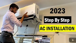 Split Air Conditioner Installation Step By Step 2023  Actual Installation Cost [upl. by Silrac588]