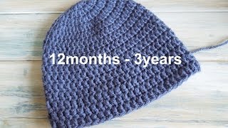 crochet How To  Crochet a Simple Toddler Beanie for 12 months  3 years [upl. by Chilton396]