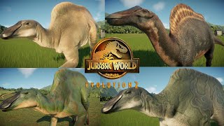 All Ouranosaurus skins Jurassic world evoluion 2  camp cretaceous DLC [upl. by Atela192]