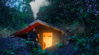 7 Days Shelter building Dugout start to finish cozy even in the mountains [upl. by Simmons616]