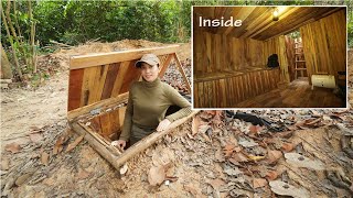 Building Complete Underground Wooden Survival Bushcraft Shelter Start To Finish [upl. by Bander]