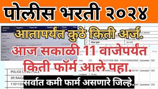 पोलीस भरती २०२४ आज सकाळी 11वाजेपर्यंत कती फॉर्म आले  police bharti New updatepolicebharti2024 [upl. by Otero]