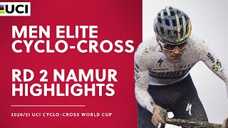 Round 2  Men Elite Highlights  202021 UCI Cyclocross World Cup  Namur [upl. by Ecinereb]