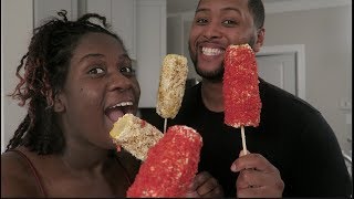 HOW TO MAKE HOT CHEETOS ELOTES   COOKING WITH BABE [upl. by Akcirderf]