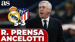 ANCELOTTI rueda de prensa COMPLETA VICTORIA y ANÁLISIS  REAL MADRID 5  ATLÉTICO 3  SUPERCOPA [upl. by Berck]