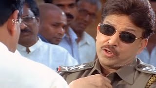 DrVishnuvardhan Smart Warns To CM In Temple  Kadamba Kannada Movie Best Scene  Avinash [upl. by Tedder]