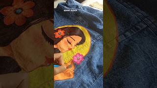 Painting on my denim jacket painting acrylicpainting shorts shortvideo trendingshorts [upl. by Htezil]