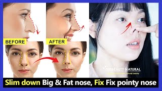 7 New Nose Exercises reshape big nose and Lose nose fat Fix pointy nose and get nose tip up [upl. by Anhaj]