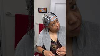 Highlights On Natural Curly Hair At Home No bleach Using Cap over50 haircolor [upl. by Dunaville]