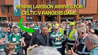 HENRIK LARSSON ARRIVES FOR CELTIC VS RANGERS GAME  KING OF KINGS [upl. by Vassaux53]