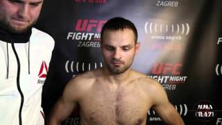 Damian Stasiak UFC Fight Night Zagreb Post Fight Media Scrum [upl. by Broderic]