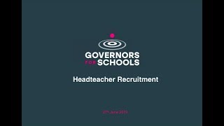 Webinar Headteacher Recruitment [upl. by Nomyad]