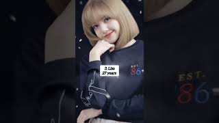 Blackpink members age in 2024 BLACKPINK jennie rosé jisoo trending viral shorts lisa top [upl. by Ecinhoj]