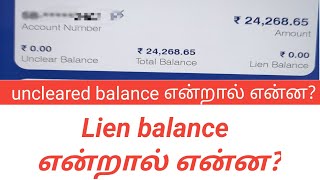 what is lien balance in bankwhat is uncleared balance in bank [upl. by Griffin901]