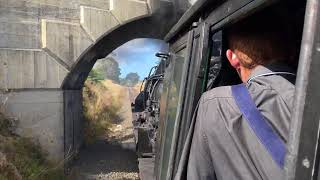 Steam locomotive Ja 1250 Diana steaming hard up the hill to Fernleigh [upl. by Okiek]