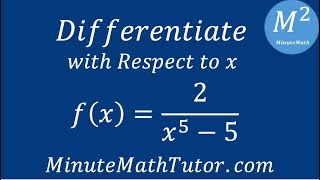 Differentiate with respect to x fx2x55 [upl. by Anitsenre]