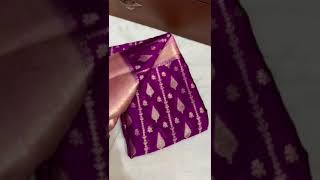 Banarasi dybl dupion soft silk saree jacquard blouse Contrast weaving pallu 😍 Best price 1199 [upl. by Sharlene429]