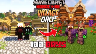 We Survived 100 Days In Village Only World In Minecraft Hardcore   Duo 100 Days [upl. by Merrow549]