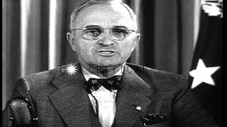 President Harry STruman warns that Japan will face the same complete destructionHD Stock Footage [upl. by Fredela]