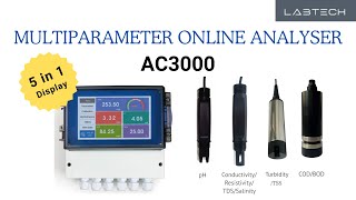 Multiparameter Online Analyser  AC3000  5 in 1 Analyser pHTSSCODBODTemperatureanalyser 5in1 [upl. by Anelim]