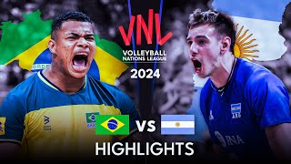 🇧🇷 BRAZIL vs ARGENTINA 🇦🇷  Highlights  Mens VNL 2024 [upl. by Assitruc]