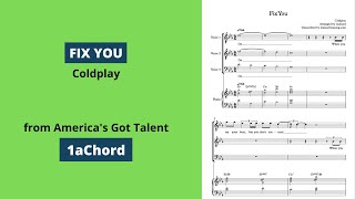 Fix You – 1aChord Acapella Sheet Music  Coldplay [upl. by Winni]