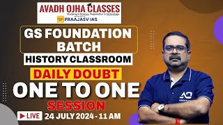 Gs Foundation batch  History Classroom Daily Doubt OneonOne Session [upl. by Novah]