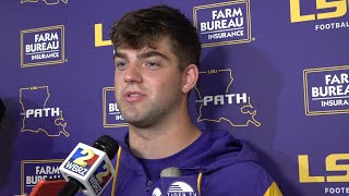 LSU QB Garrett Nussmeier WIN over South Alabama postgame interview [upl. by Aihsekan]