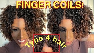 😲PERFECT COILS on 4c NATURAL HAIR BANDING METHOD amp EASY FINGER COILS TUTORIAL HERGIVENHAIR HD WIG [upl. by Ateiluj]