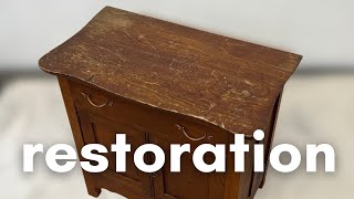 My husband asked me to refinish this family heirloom  Antique ELM Furniture Restoration [upl. by Xer94]