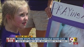 Battlin for Adelyn Town stops to wish 5yearold good luck [upl. by Acined]