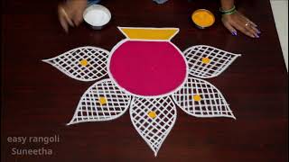 Bhogi kundala muggulu for BEGINNERS for Sankranthi 2023 and Pongal by easy rangoli Suneetha [upl. by Corny312]