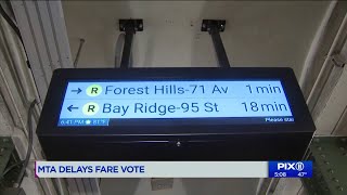 MTA board postpones vote on proposed fare hikes [upl. by Vanhomrigh252]