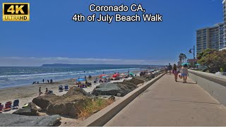 4K Coronado Island Beach Walk 4th of July Weekend Celebration [upl. by Nina]