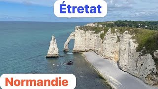 Etretat Beach Normandie France  Walking Tour Around Etretat [upl. by Ahterod]