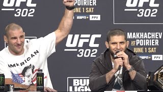 Sean Strickland REACTS to Islam Makhachev USA CHANTS amp BOOS  UFC 302 Press Conference [upl. by Assenab]