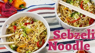 Sebzeli Noodle 4K  ÖZEL SOSUYLA Chow Mein  Değişik ve Kolay Yemek Tarifleri  Framboğaz Mutfak [upl. by Oirromed]