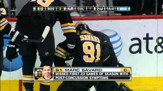 Matt Hunwik crushes Marc Savard HD Injury [upl. by Dayir]