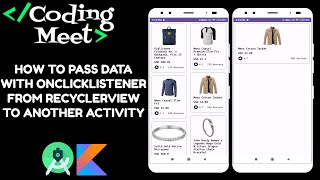 How to Pass Data with OnClickListener from RecyclerView to Another Activity  Android Studio Kotlin [upl. by Talbott]