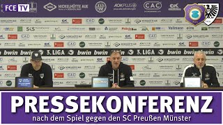 Die Pressekonferenz nach dem Heimspiel gegen Preußen Münster [upl. by Inohtna]