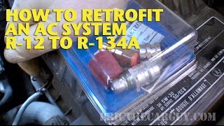 How To Retrofit an AC System R12 to R134a EricTheCarGuy [upl. by Nage446]