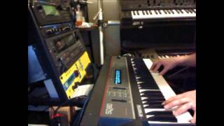 Polyphonic Aftertouch demonstration using Ensoniq SQ80 and Roland JV2080 Synthesizer [upl. by Bechler13]