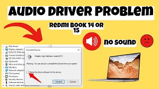 How to Fix Audio problem Redmi Book 14 or 15  Audio Drivers Not Working [upl. by Cutlerr]