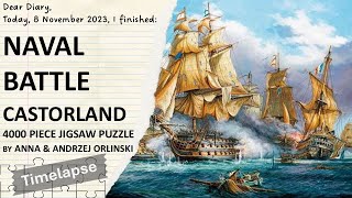 Castorland Naval Battle by Anna and Andrzej Orlinski 4000 piece jigsaw puzzle  Timelapse [upl. by Nicks]