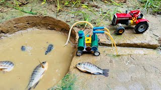 Catch fish using mini water pump  fishing exciting  diy tractor ‪sunfarming7533‬ [upl. by Shivers913]