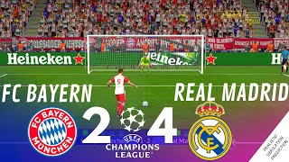 Penalty Shootout  Bayern Munich 24 Real Madrid • Champions League 2324  Video Game Simulation [upl. by Nadler]