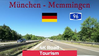 Driving in Bavaria on Autobahn A96 from München to Memmingen [upl. by Dibru572]