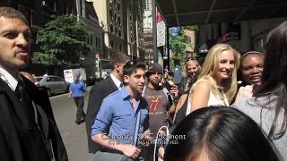 Candice Accola bumps into fellow stars Kat Graham and Steven McQueen in NYC [upl. by Ajar46]